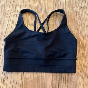 Lululemon Energy Longline Bra Med Support, Size 6, Black, Gently Used Condition